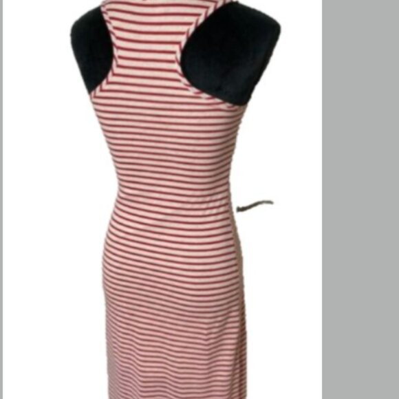 ING Womens Red & White Striped Tank Maxi Dress S Coastal Beach Festival Resort - Picture 2 of 9